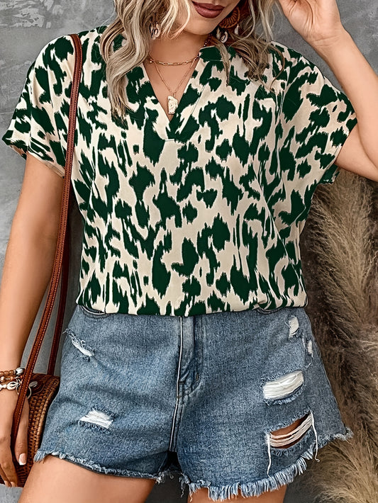 Women's Plus Size Printed Blouse