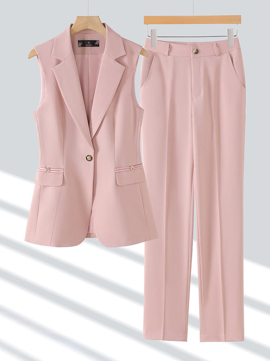 Slim-fit Professional Two-piece Vest Set