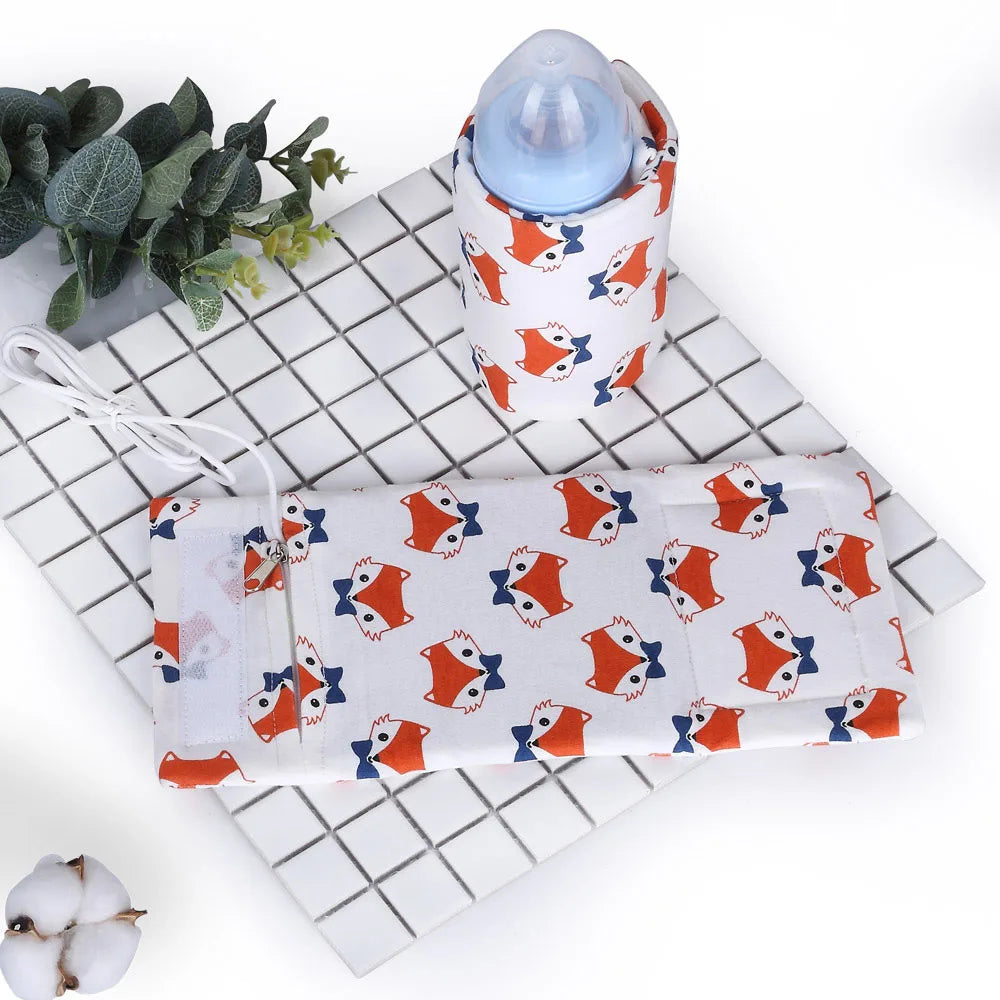 USB Milk Warmer Insulated Bag Portable Travel Cup Warmer Baby Nursing Bottle Cover Warmer Heater Bag Infant Feeding Bottle Bags