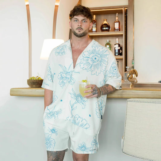 Men's Printed Casual Loose Short Sleeves Top