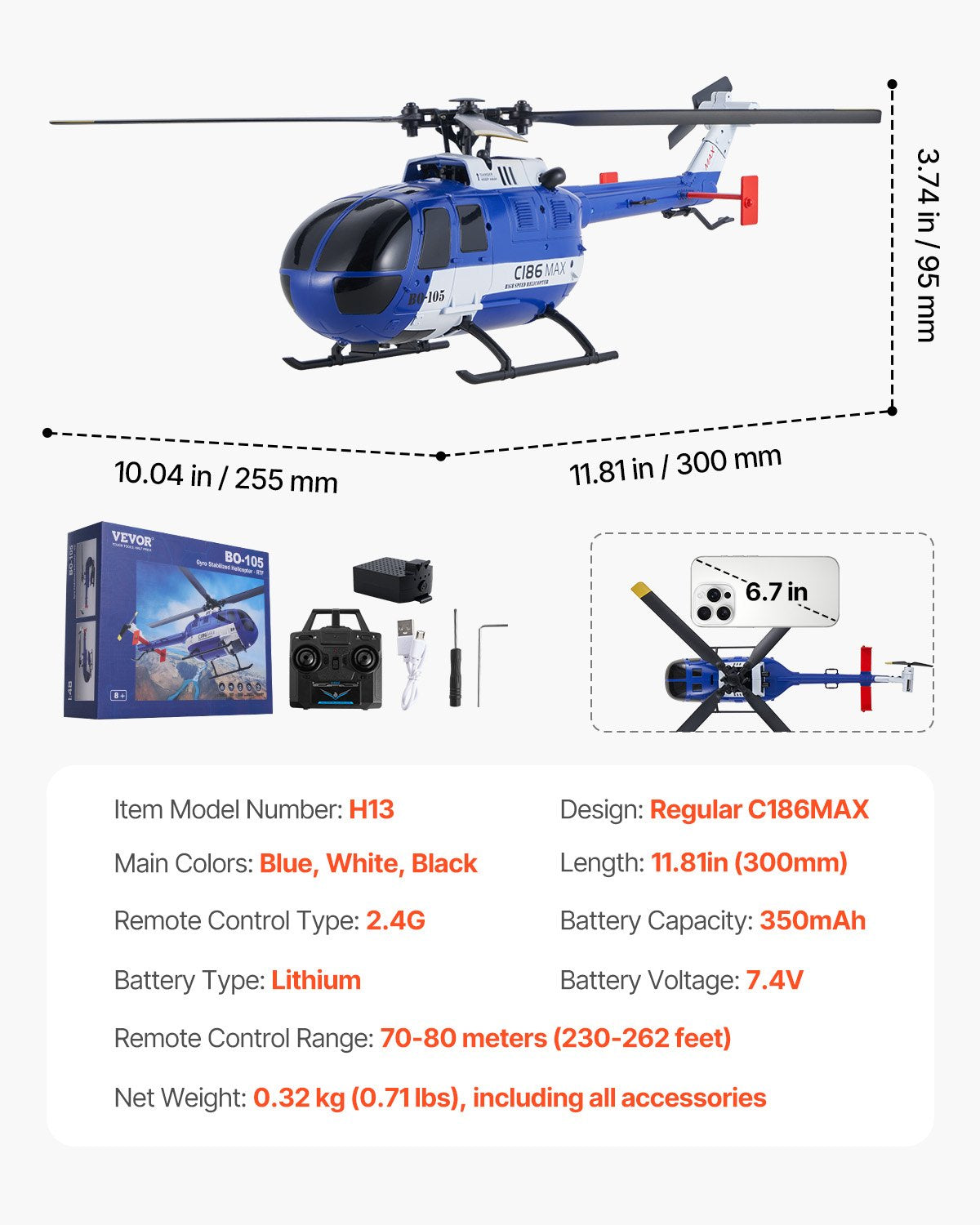 RC Helicopter 4 Channel Remote Control Aircraft Toy 6-Axis Gyro Kids Present
