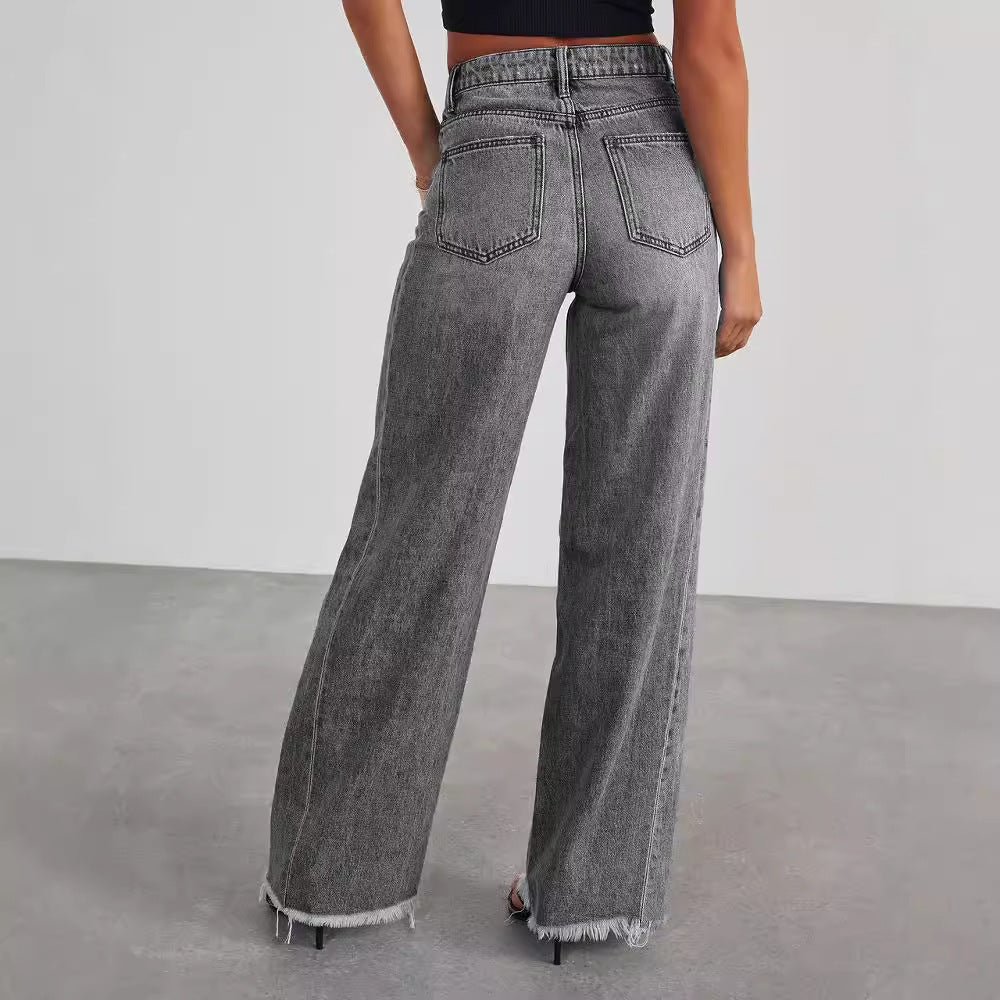 Womens' Straight Slim Fit High Waist Jeans