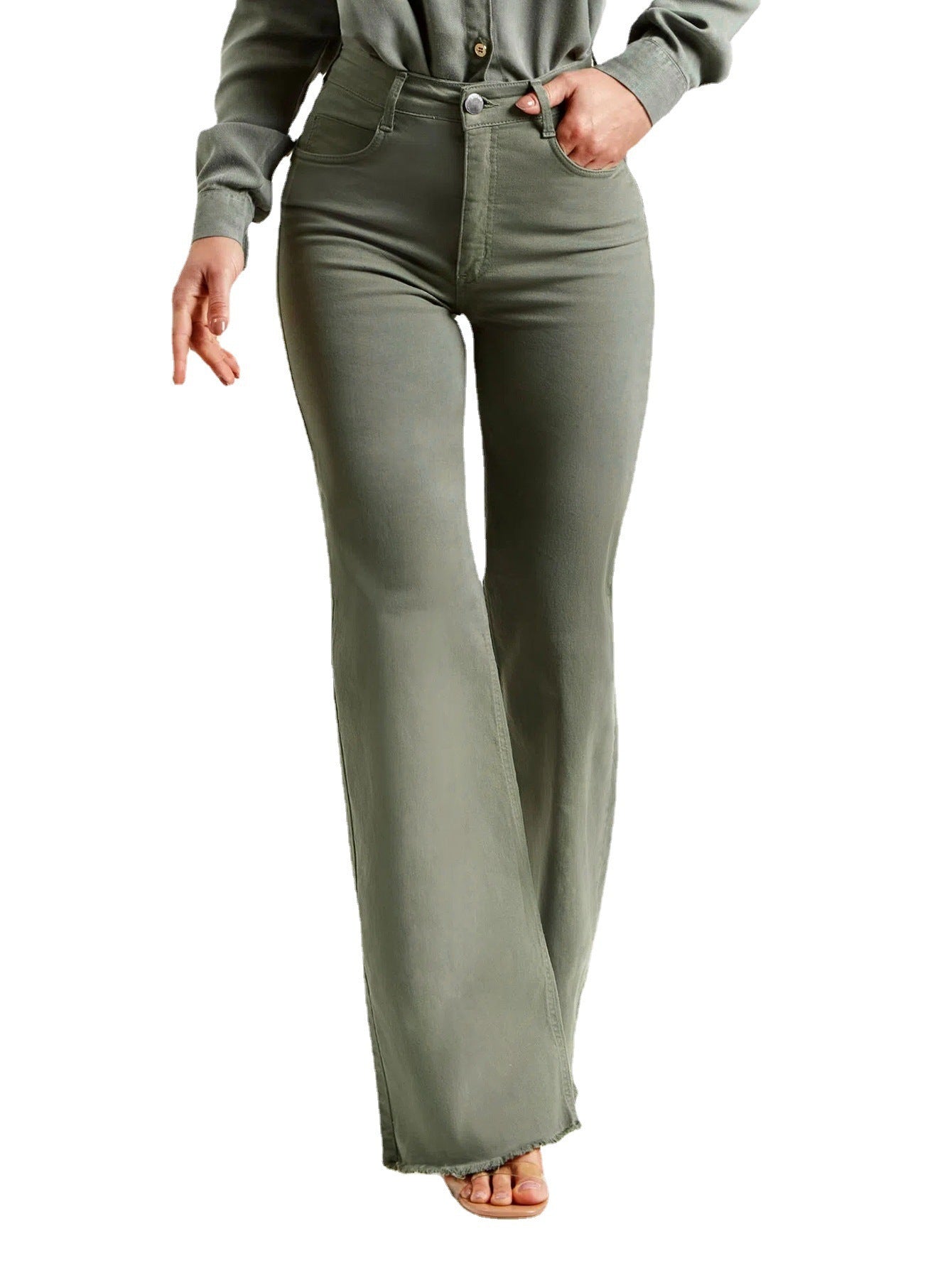 Slim Fit Flared Pants for Women