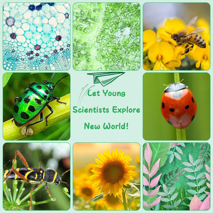 1Pc 3 In 1 Kids Microscope Telescope Camera 1,000X Handheld USB Mini Microscope With LED Light 6 Sample Slides 32G MMC Card For Boys Girls Aged 6 Years Old