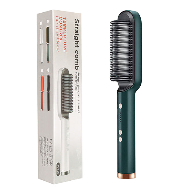 New 2 In 1 Hair Straightener Hot Comb Negative Ion Curling Tong Dual-purpose Electric Hair Brush