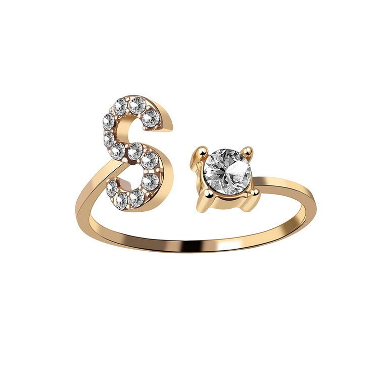 Adjustable Alphabet Initial Ring for Women – 26 Letters Personalized