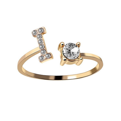 Adjustable Alphabet Initial Ring for Women – 26 Letters Personalized