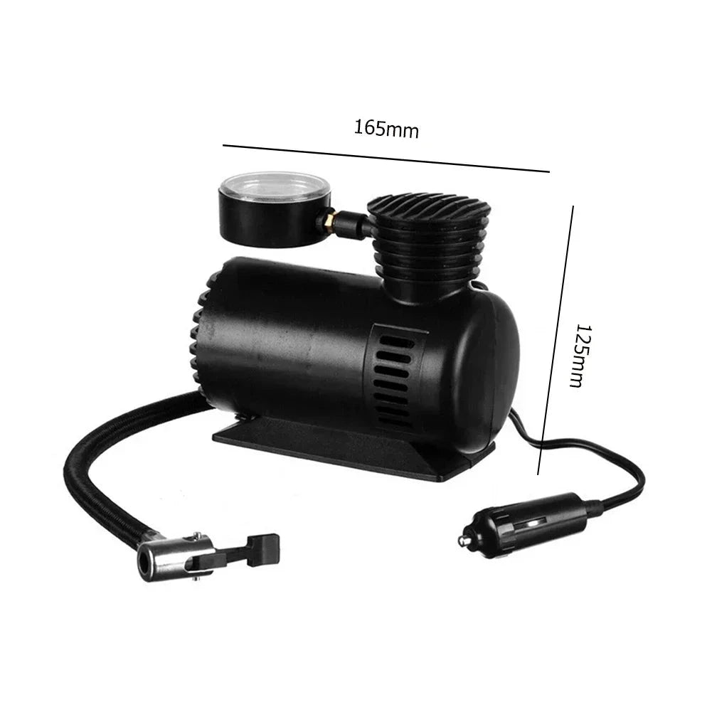 12V 300PSI Mini Air Compressor Electric Tire Inflator with Gauge Portable Tire Pump High Precision Electric Compact Air Pump