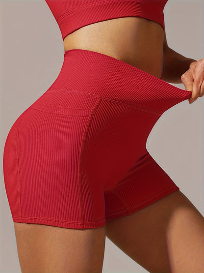 Women's High-Waisted Yoga Shorts - Breathable Workout Shorts For Running & Gym