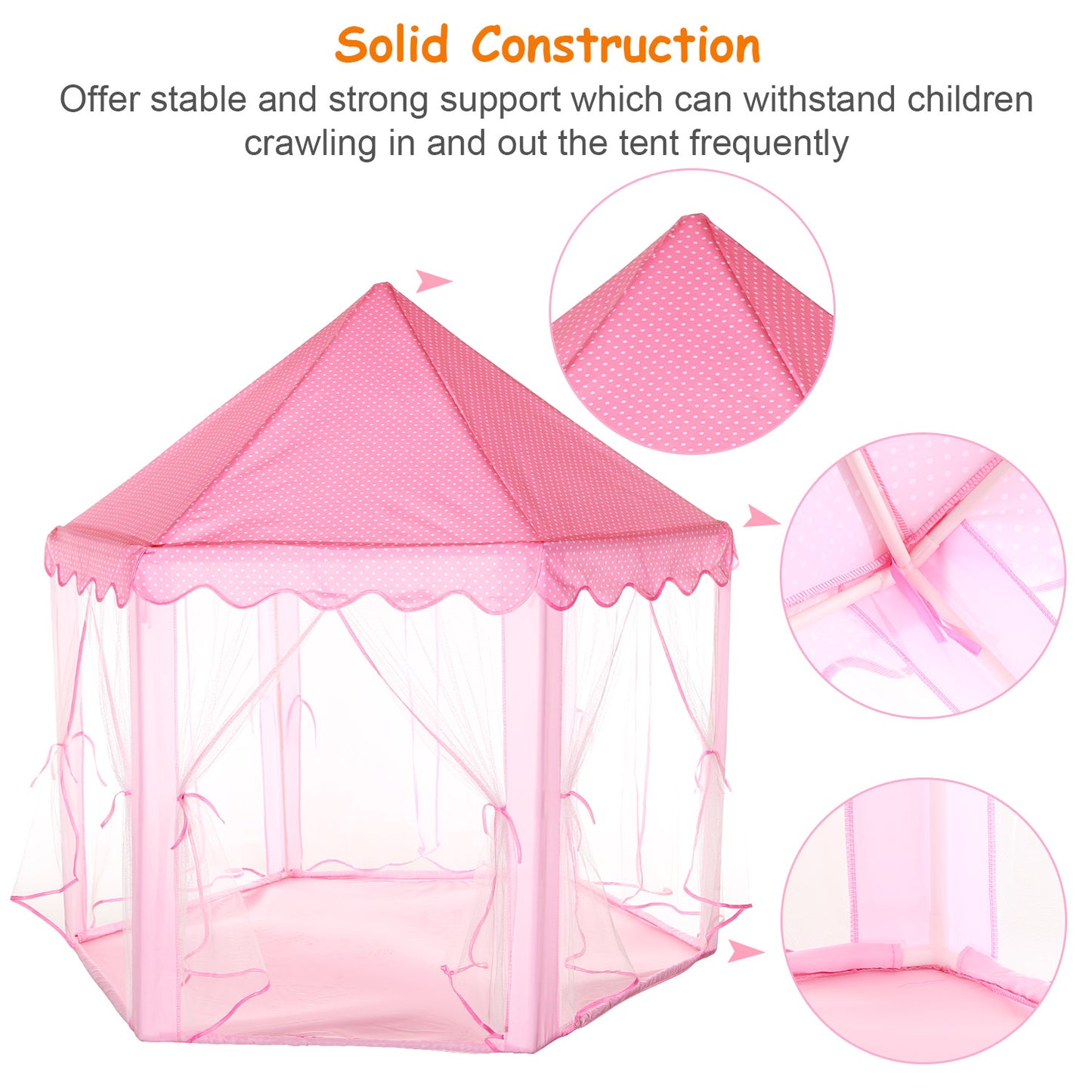 1Pc Kids Play Tents Princess For Girls Princess Castle Children Playhouse Indoor Outdoor Use With Carry Case