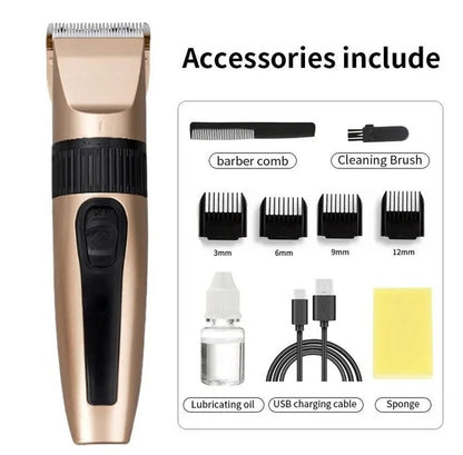 Professional Hair Clippers Trimmer Mens Barber Hair Cutting Kit Machine Cordless