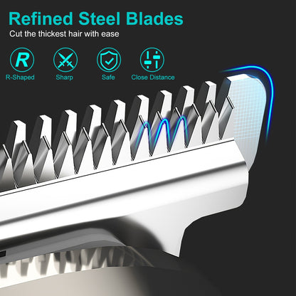 1Set All In One Beard Trimmer For Men With 5 Trimmer Heads IPX5 Waterproof Electric Razor For Face Nose Body Beard Cordless Hair Shaver Clipper Grooming Kit For Men Husband Father