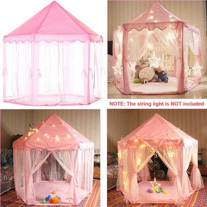 1Pc Kids Play Tents Princess For Girls Princess Castle Children Playhouse Indoor Outdoor Use With Carry Case