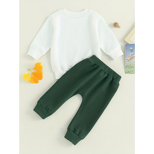 Toddler Baby Boy Clothes 'Mama's Boy' Print Long Sleeve Sweatshirt Tops Trousers Set Casual Cute Outfit