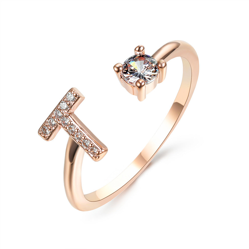 Adjustable Alphabet Initial Ring for Women – 26 Letters Personalized