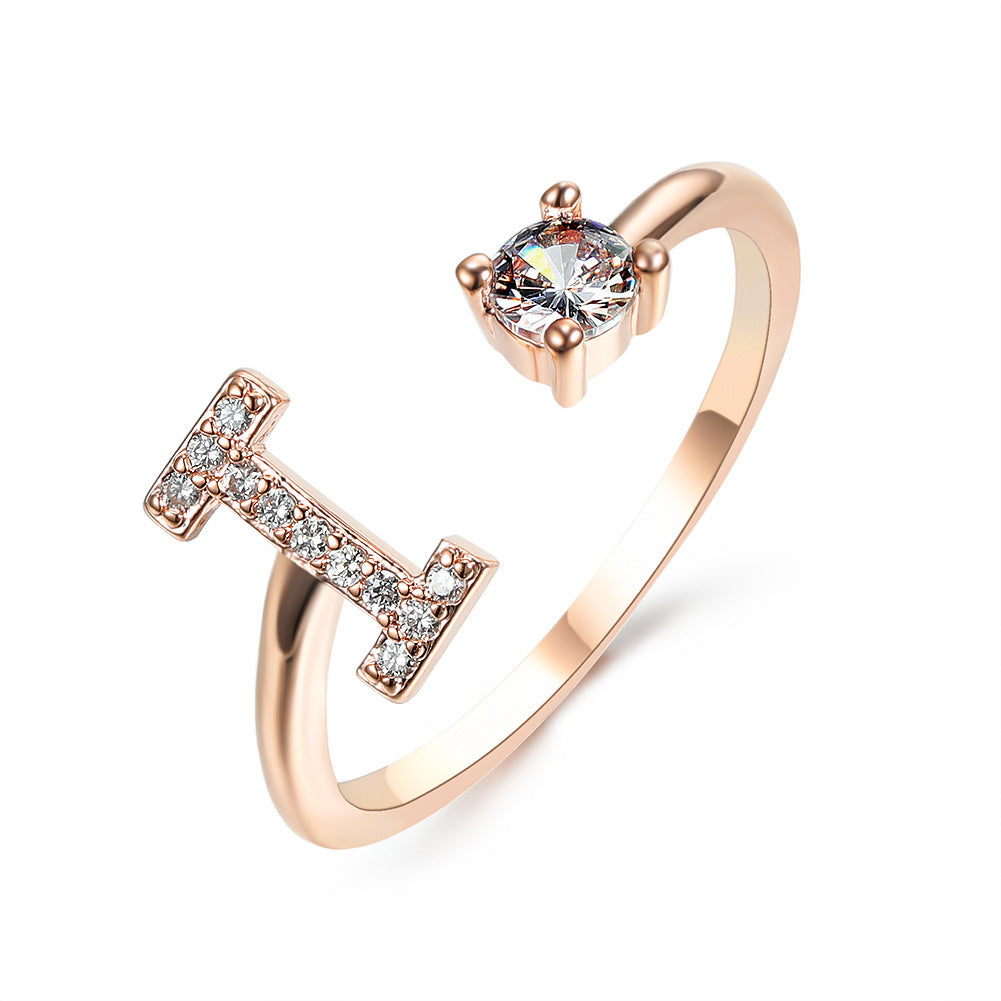 Adjustable Alphabet Initial Ring for Women – 26 Letters Personalized