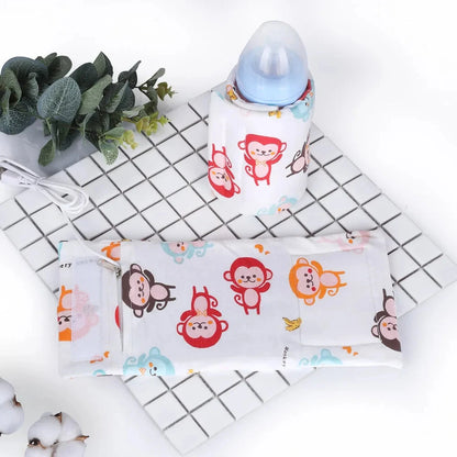 USB Milk Warmer Insulated Bag Portable Travel Cup Warmer Baby Nursing Bottle Cover Warmer Heater Bag Infant Feeding Bottle Bags