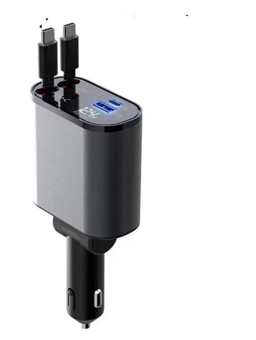 Metal Car Charger 100W Super Fast Charging Car Cigarette Lighter USB And TYPE-C Adapter