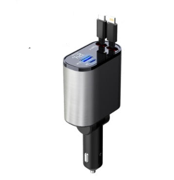 Metal Car Charger 100W Super Fast Charging Car Cigarette Lighter USB And TYPE-C Adapter