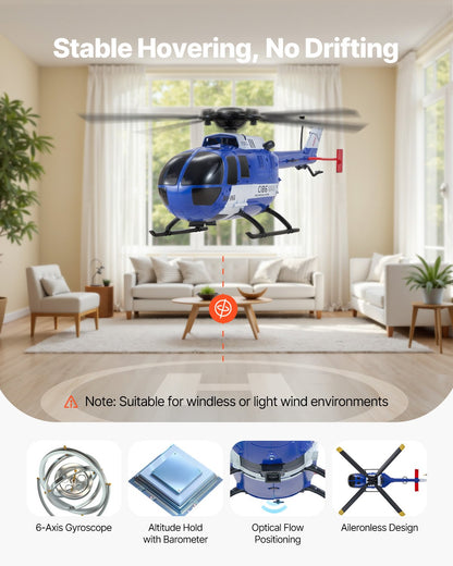 RC Helicopter 4 Channel Remote Control Aircraft Toy 6-Axis Gyro Kids Present