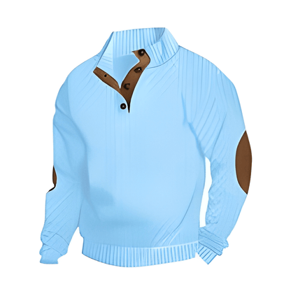 Stand Collar Long Sleeve Jacquard Knitted Pullover Sweater