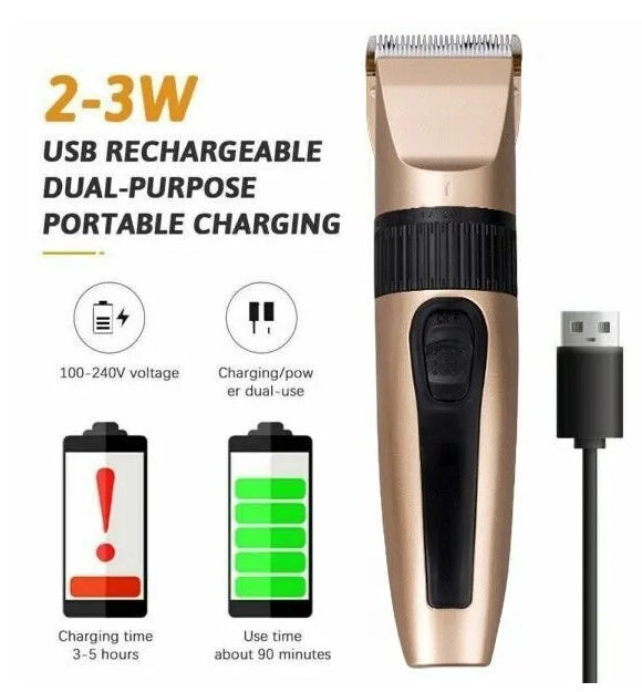 Professional Hair Clippers Trimmer Mens Barber Hair Cutting Kit Machine Cordless