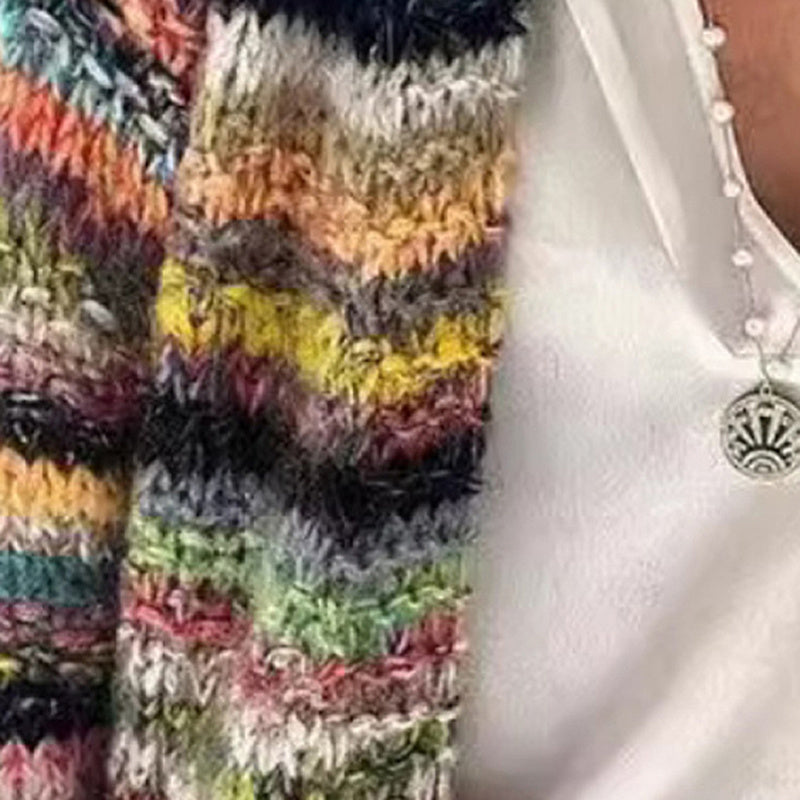 Women's Colorful Long Sleeve Cardigan Soft Boho Chic Knit Open Front Sweater For Spring And Fall Vacation