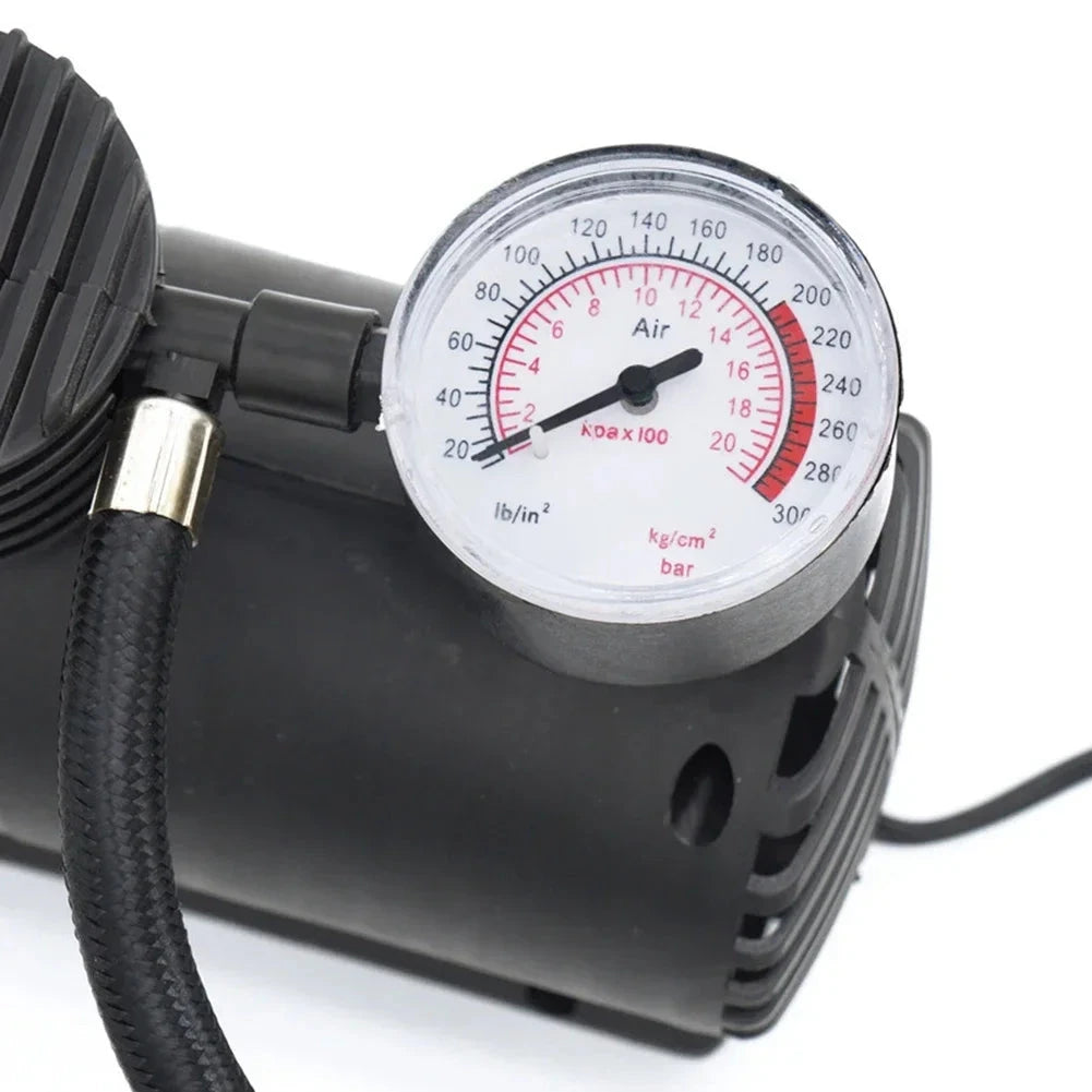12V 300PSI Mini Air Compressor Electric Tire Inflator with Gauge Portable Tire Pump High Precision Electric Compact Air Pump