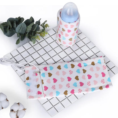 USB Milk Warmer Insulated Bag Portable Travel Cup Warmer Baby Nursing Bottle Cover Warmer Heater Bag Infant Feeding Bottle Bags