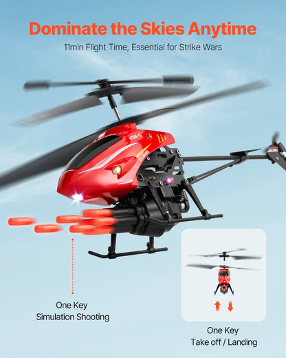 RC Helicopter 3.5 Channel Remote Control Aircraft Toy Shooting Mode Kids Present