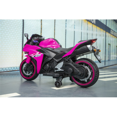 Kids Motorcycle,12V Motorcycle For Kids 3 4 5 6 Years Boys Girls 12v7ah Kids Motorcycle Ride On Toy With Training Wheels  Manual Throttle  Drive By Hand Lighting Wheels