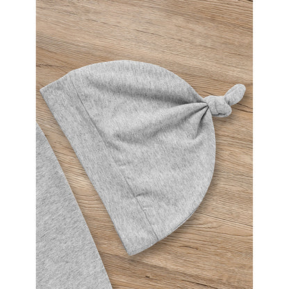 Newborn Baby Boy Outfits Long Sleeve Animal Print Romper & Hat 2Pcs Fall Winter Clothes Set