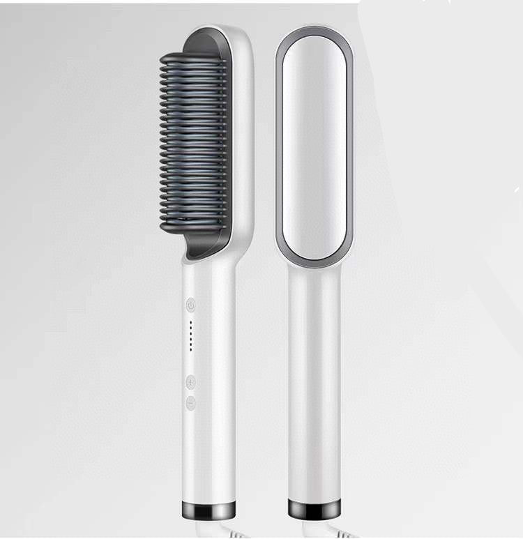 New 2 In 1 Hair Straightener Hot Comb Negative Ion Curling Tong Dual-purpose Electric Hair Brush