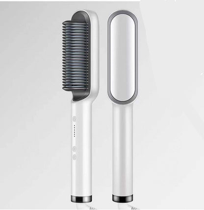 New 2 In 1 Hair Straightener Hot Comb Negative Ion Curling Tong Dual-purpose Electric Hair Brush