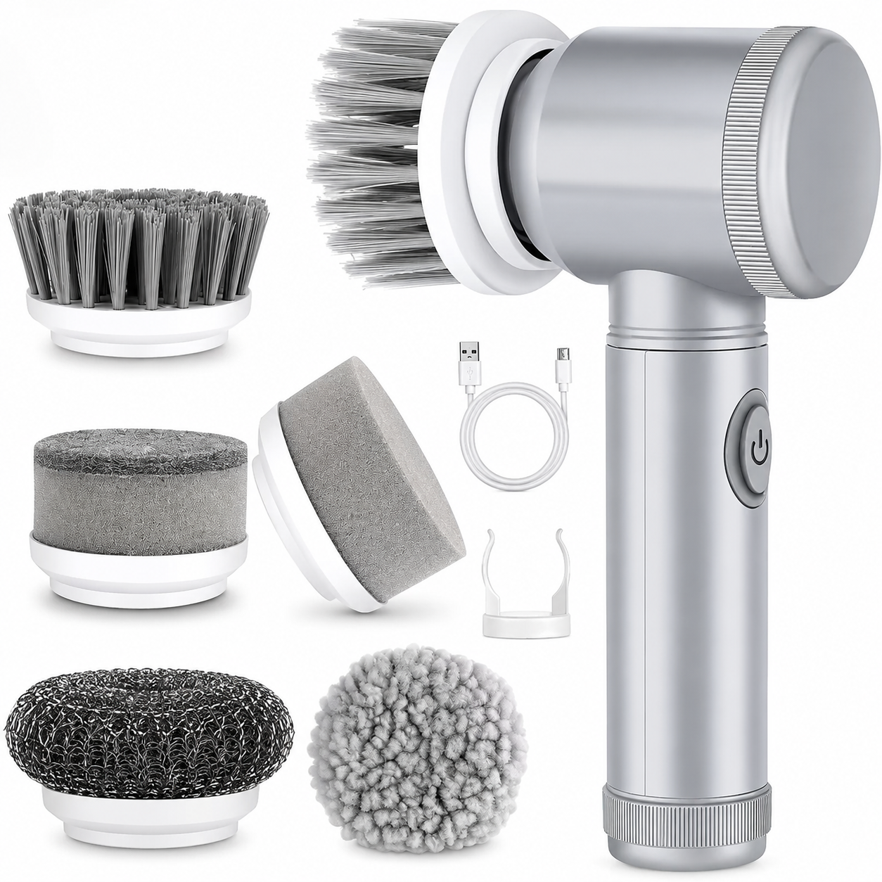 5 in1 Electric Spin Scrubber, Spin Scrubber with 5 Replaceable Brush Heads Bathroom Cleaning Brush,Power Electric Cleaning Brush