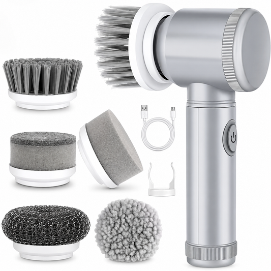 5 in1 Electric Spin Scrubber, Spin Scrubber with 5 Replaceable Brush Heads Bathroom Cleaning Brush,Power Electric Cleaning Brush